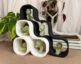 Capsule Shelf Bundle: Smiski & Mini-Figures Display - Stackable 3D Printed Modules (M1, M2, M3-2)