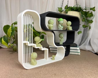 Wavy Shelf Bundle: Smiski & Mini-Figures Display - 3D Printed Decoration (V2-2, V2-3)