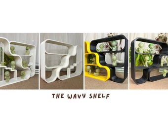 Wavy Shelf Collection: Figurines, Smiski & Mini-Figures Display - 3D Printed Shelf Decoration