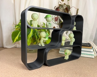 Wavy Shelf: Smiski & Mini-Figures Display - 3D Printed (Full Depth Version)