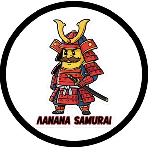 Funny Banana Samurai Sticker: Trendy Vinyl Decal for Laptop, Water Bottle