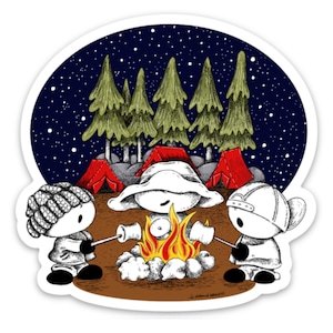 Camping Campfire Sticker - Weatherproof - Vinyl Sticker - Vinyl Decal - Water Bottle