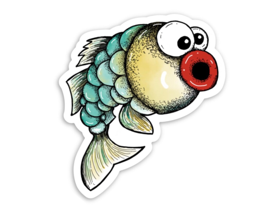 Fish Pot Sticker Fish Sticker - Weatherproof - Vinyl Sticker - Vinyl Decal - Water ...