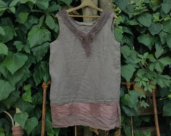 SALE Peasent Blouse Red Plaid Upcycled Eco Clothing