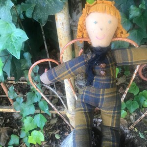 GIFT handmade WOOLEN doll Pendleton gift child joy decor shabby farmhouse cottage prairie chic nursery shower gift friend image 4