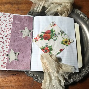 FLORAL spring shabby chic junk journal notebook memory diary book GIFT kateblossom journaling teen ephemera simple handmade OOAK magnolia image 2