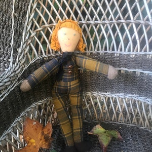 GIFT handmade WOOLEN doll Pendleton gift child joy decor shabby farmhouse cottage prairie chic nursery shower gift friend image 1