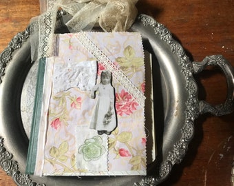 FLORAL  spring shabby chic junk journal notebook memory diary book GIFT kateblossom journaling teen ephemera simple handmade OOAK magnolia