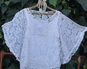 SALE ITALIAN dreams LACE poncho cape romance boho shabby boheme wedding bride gift magnolia bride pearl vintage