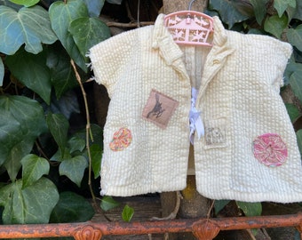 Antique toddler jacket shabby farm style decor studio shop prairie barn like Anthropologie magnolia French pearl country nursery rustica