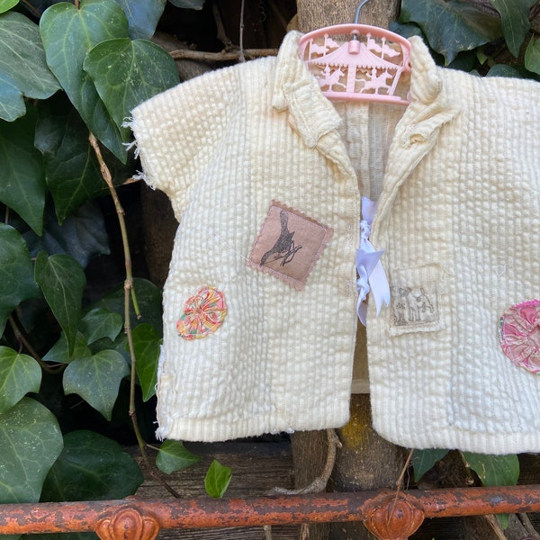 Antique toddler jacket shabby farm style decor studio shop prairie barn like Anthropologie magnolia French pearl country nursery rustica