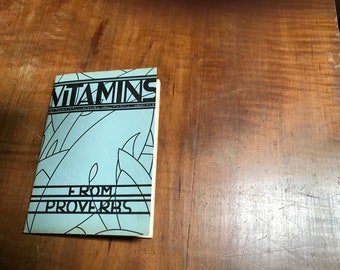 VINTAGE GIFT Vitamins from Proverbs little book 1931 prayers Christian shop home decor bride