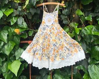 SPRING SUMMER flowered sundress toddler clothing shabby prairie birthday, boho style baby