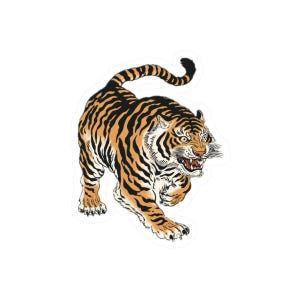 Vintage Roaring Tiger Sticker | Glossy Vinyl Illustration
