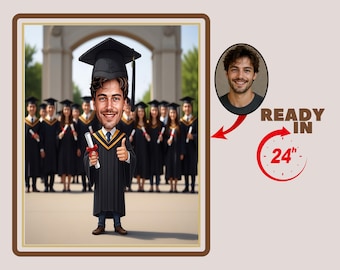 Graduation Cartoon Portrait Custom caricature Graduation Gift Graduation Cartoon Graduation Caricature, Caricature Photo Graduation Portrait