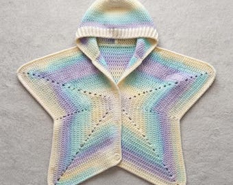 Star Baby Bunting Crochet Pattern PDF, Hooded Baby Sleep Bag Pattern, Newborn Star Cocoon, Photo Prop, Step By Step Image Guide.