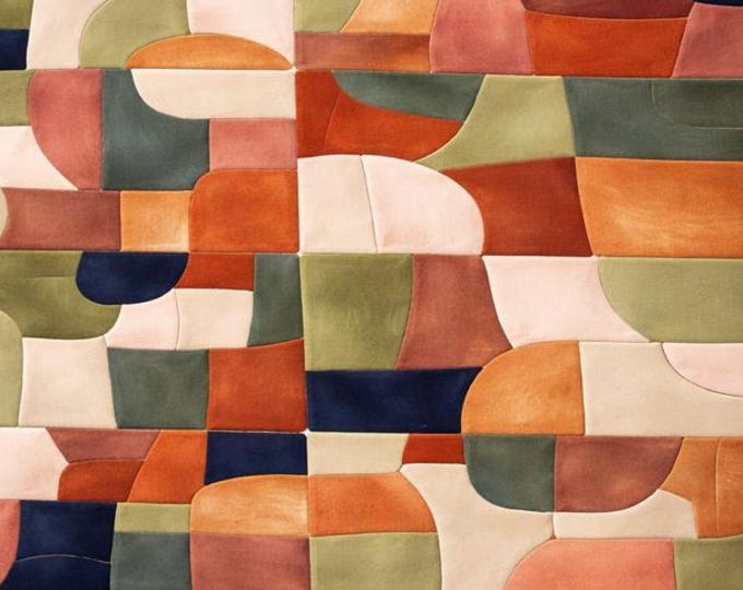 Modern Abstract Hand-Tufted Carpet – Geometric Multicolor Wool Rug