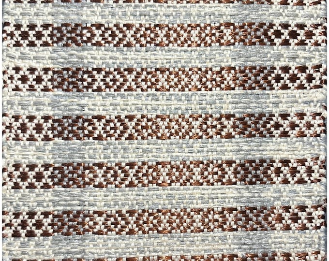 Linen & Copper Handwoven Rug | Modern Neutral Area Rug with Metallic| Minimalist Artisan Floor 12x12