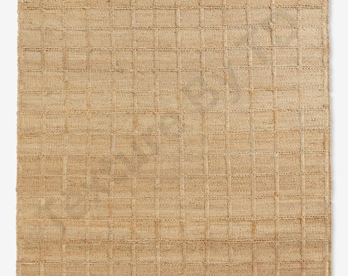 Handcrafted Harper Grid Rug – Modern Natural Fibre Area Rug