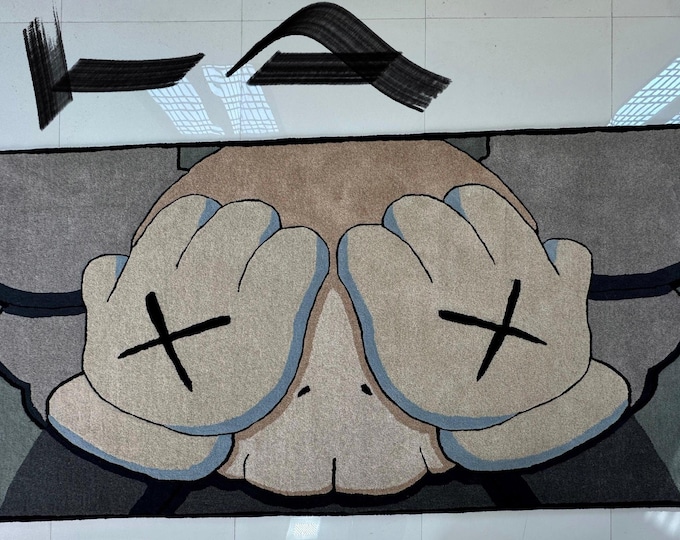 Hand Tufted Cartoon Art Area Rug,Modern Abstract Pop Art Wool Carpet