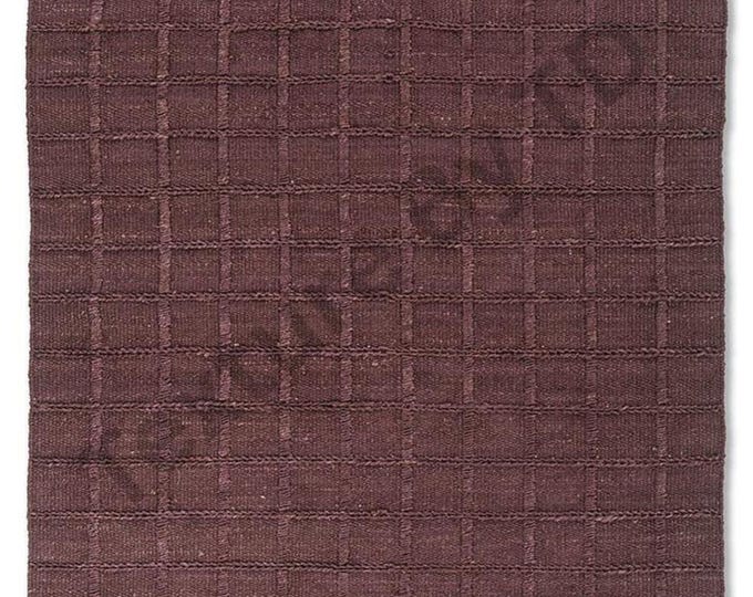 Handcrafted Harper Grid Rug – Brown Carpet | Modern Natural Fibre Area Rug