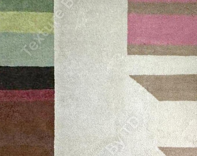Hand Knotted Wool Rug | Abstract Color Block, Modern Minimalist