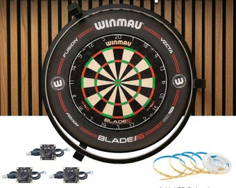 Autodarts Komplettset V2 – verbesserte Version inkl. OV9732 Kameras | Winmau | Dartring | Wandmontage | Dartsystem | Steel Dart | Beleuchtun