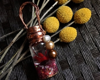 Love Potion Bottle Pendant | Copper Electroformed Necklace