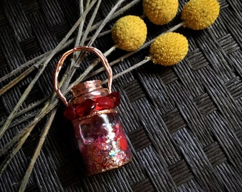 Love Potion Bottle Pendant | Copper Electroformed Necklace