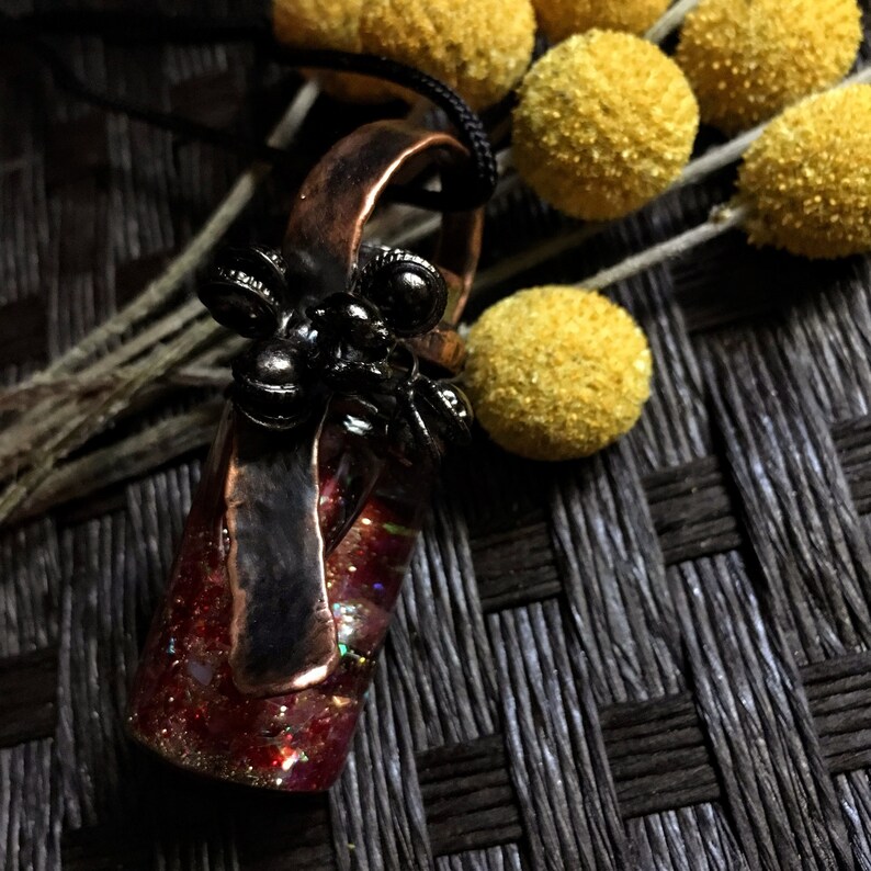 Love Potion Bottle Pendant Copper Electroformed Necklace Etsy