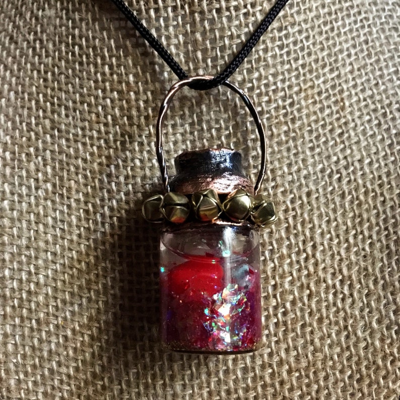 Love Potion Bottle Pendant Copper Electroformed Necklace Etsy