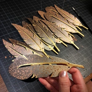 Hand-Painted Speckled Feather Ornament