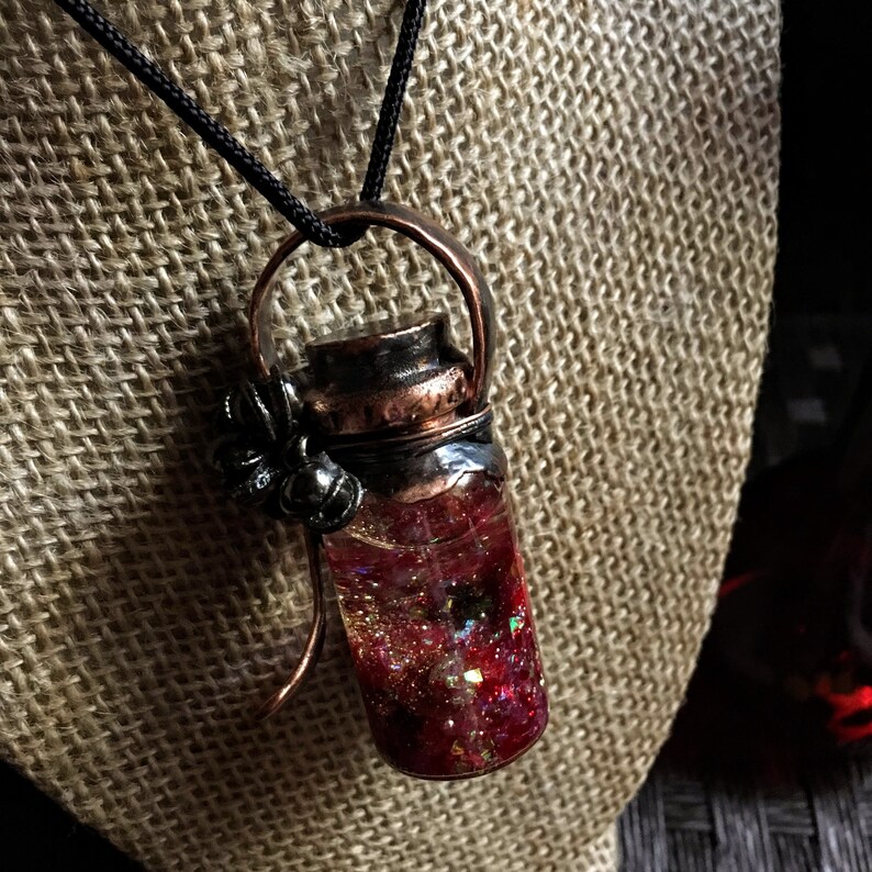 Love Potion Bottle Pendant Copper Electroformed Necklace Etsy