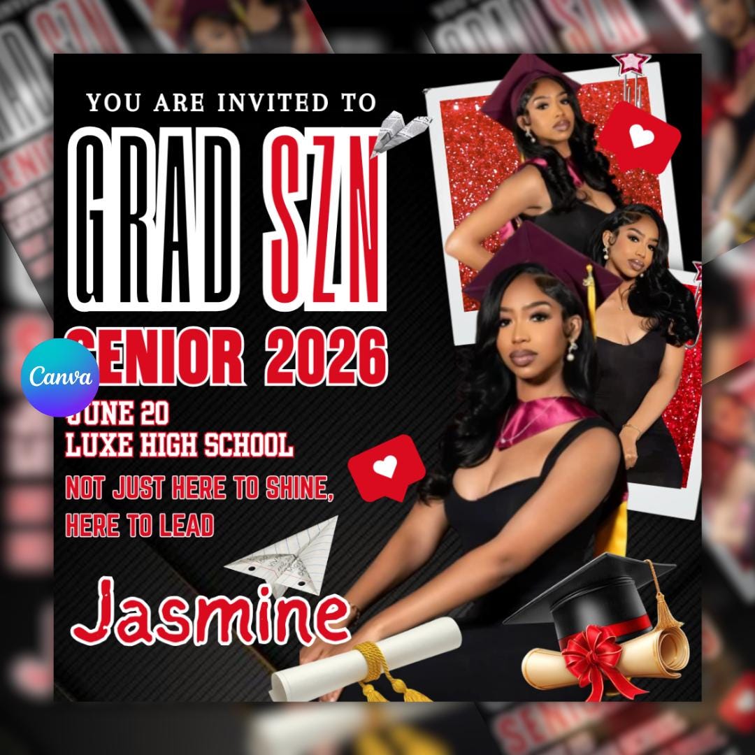 Grad Week Flyer Graduation Flyer, Grad SZN, Class of 2026, Graduation Party Flyer ...