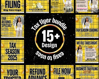 Clueless Steuerflieger-Bundle, 15+ bearbeitbare Steuersaison-Flyer, Steuervorbereitungsbündel, Rückerstattung-Vorab- und Steuervorbereitungs-Flyer, Buchhalter-Flyer, Canva