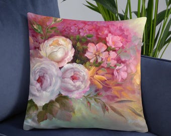 Floral rosa Kissen