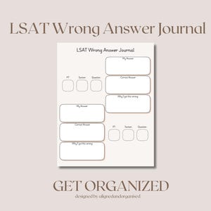 Diario delle risposte sbagliate LSAT: registro di studio stampabile (PDF digitale)