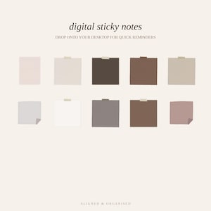 Desktop Wallpaper Organizer + Calendar & Folder Icons | Aesthetic Neutral Desktop Background for Mac, Windows | 2026-2027 Boho Minimal image 9
