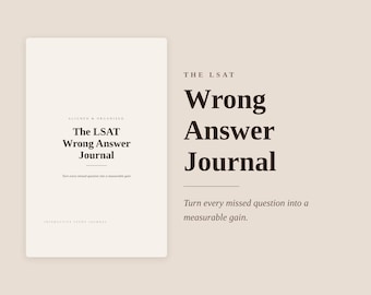LSAT Wrong Answer Journal | Study Planner, Test Tracker (Digital Download)