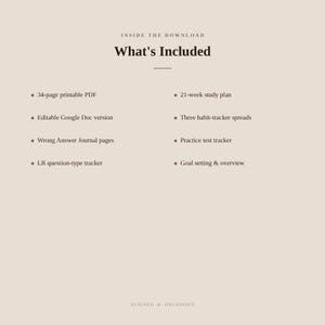 LSAT Study Planner & Wrong Answer Journal | Editable Google Doc + Printable PDF | 21-Week Schedule, PT and L R Trackers image 14
