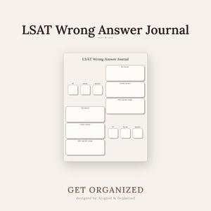LSAT Wrong Answer Journal: Printable Study Tracker (Digital PDF)