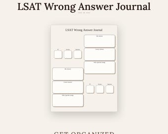 LSAT-Tagebuch für falsche Antworten: Ausdruckbarer Lerntracker (Digitales PDF)