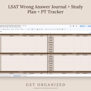 LSAT Study Planner, Wrong Answer Journal, PT Tracker (Google Sheet + PDF Guide) image 4