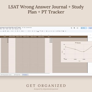 LSAT Study Planner, Wrong Answer Journal, PT Tracker (Google Sheet + PDF Guide) image 2