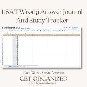 LSAT Lernplan, Wrong Asponse Journal, Google Sheet + PDF-Anleitung