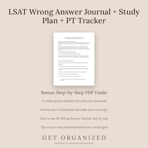 LSAT Study Planner, Wrong Answer Journal, PT Tracker (Google Sheet + PDF Guide) image 11