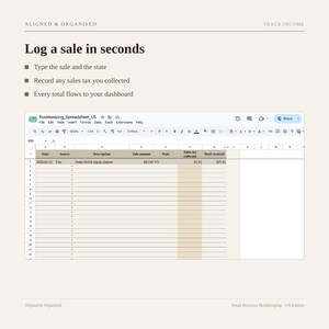 Small Business Bookkeeping Spreadsheet | Google Sheets Income Expense & Profit Tracker | Sales Tax and 1099-K image 4