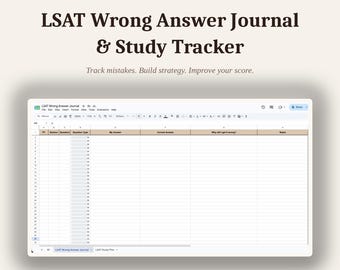 LSAT-Lernplan, Protokoll falscher Antworten, Google-Tabelle + PDF-Leitfaden