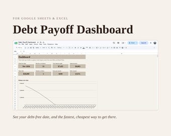Debt Payoff Tracker | Google Sheets Debt Snowball & Avalanche Calculator | Debt Free Planner Spreadsheet, Credit Card and Loan