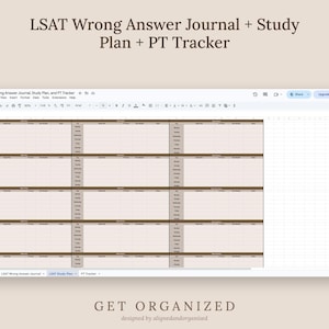 LSAT Study Planner, Wrong Answer Journal, PT Tracker (Google Sheet + PDF Guide) image 8